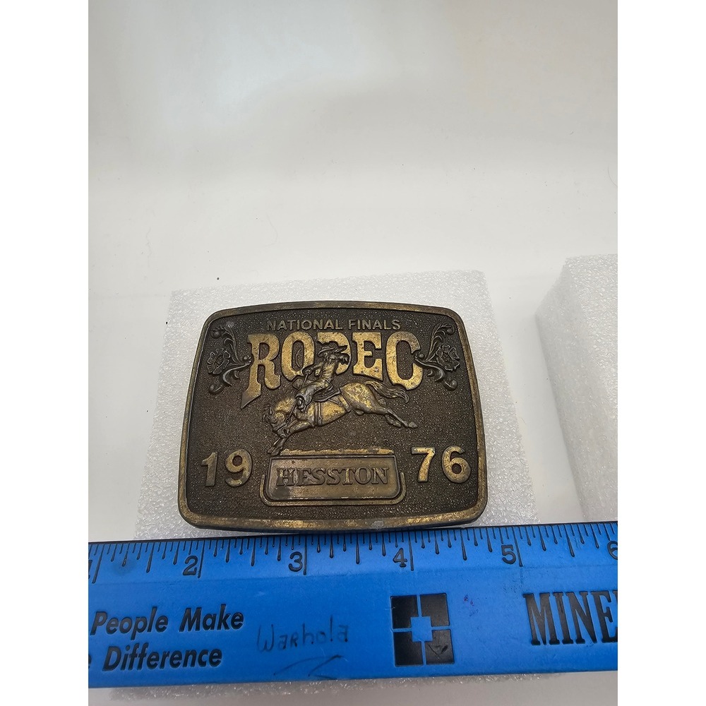 Vintage 1976 Hesston National Finals Rodeo Belt Buckle Bicentennial Limited Ed